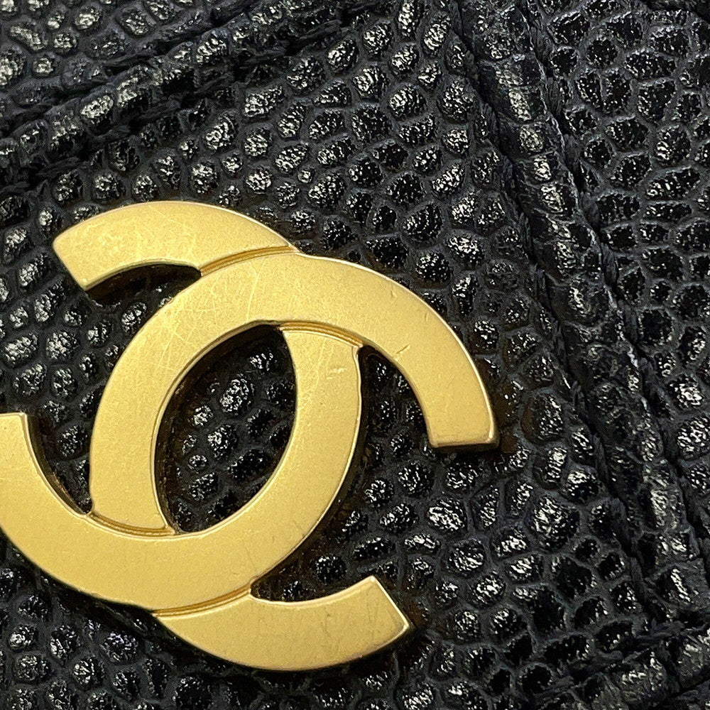 CHANEL Matelasse ChainTote Bag Black Caviar Leather
