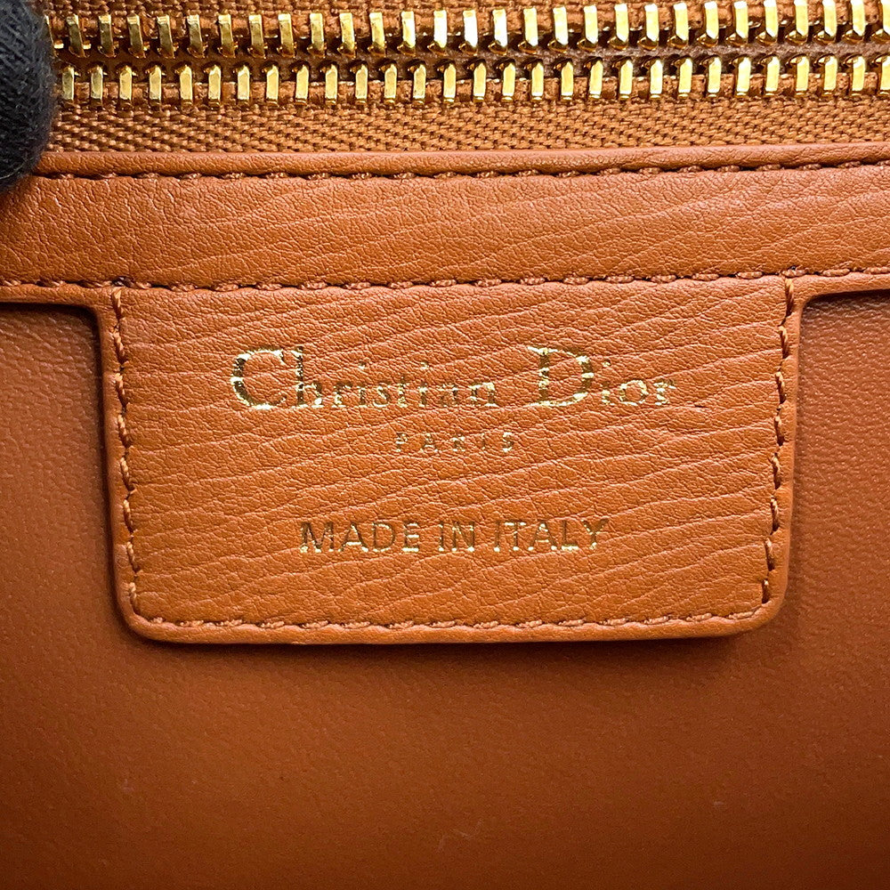 Dior Caro ChainShoulder Bag Brown Leather Size Large