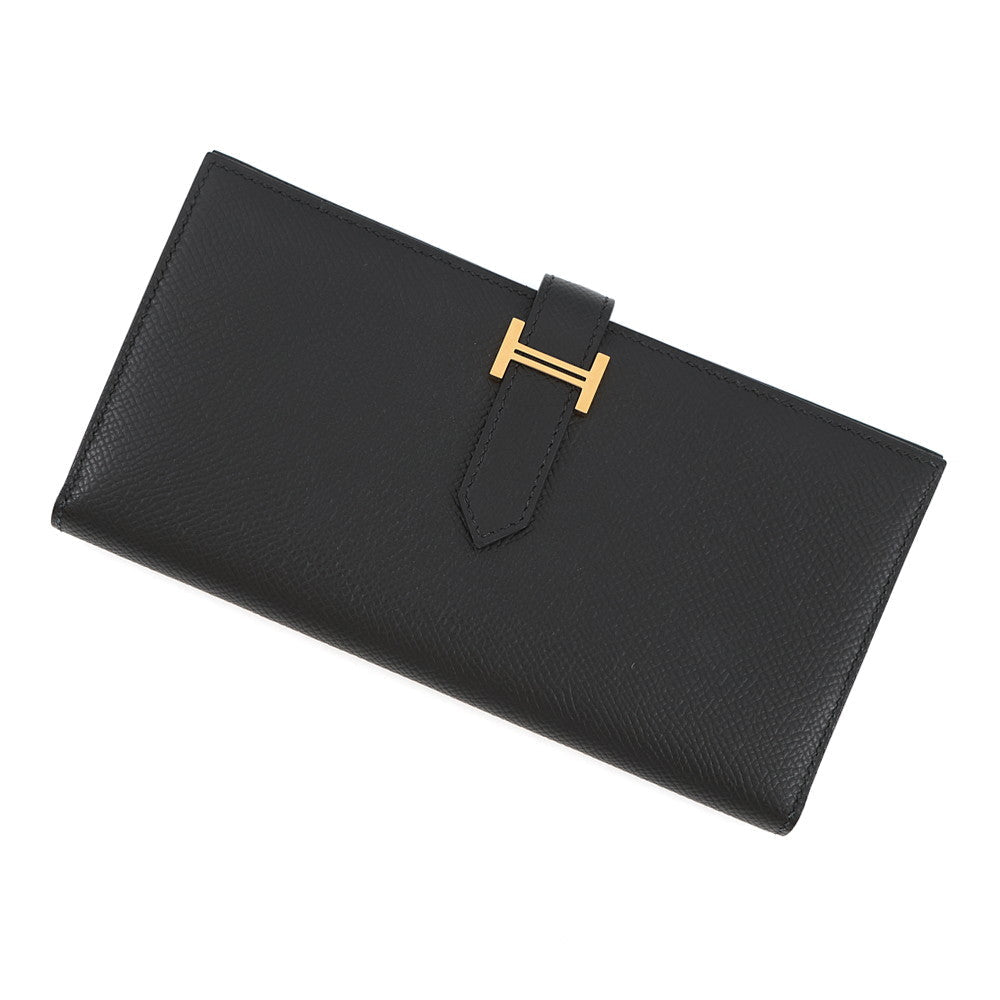 HERMES Beansufla Black Epsom