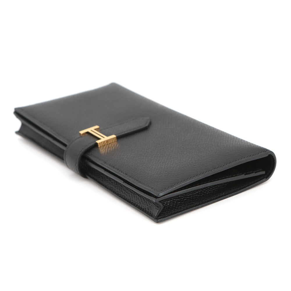 HERMES Beansufla Black Epsom