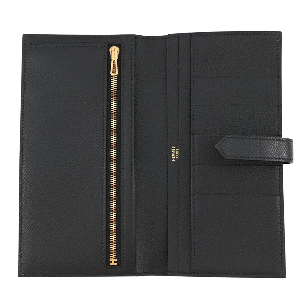 HERMES Beansufla Black Epsom