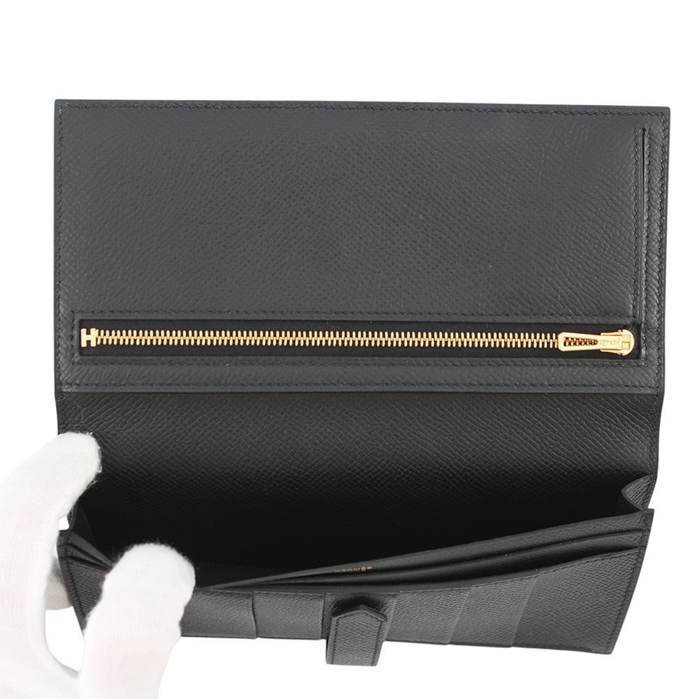 HERMES Beansufla Black Epsom