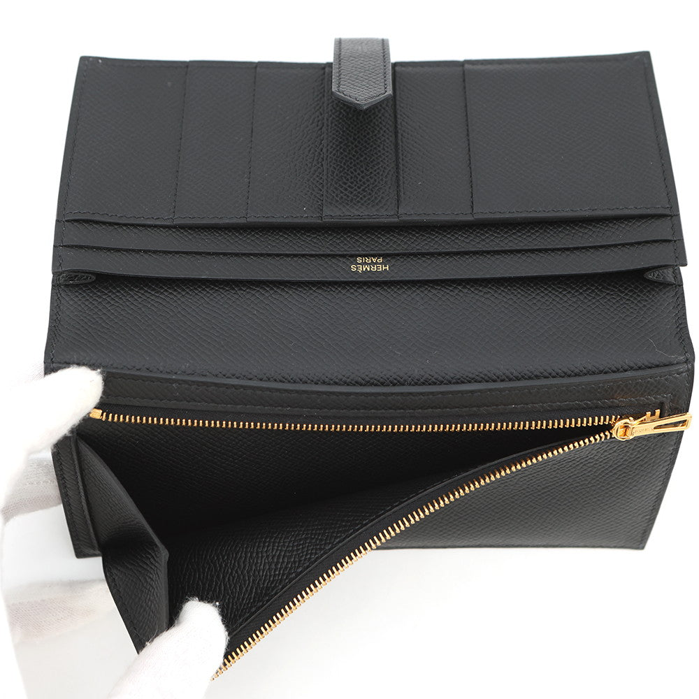 HERMES Beansufla Black Epsom
