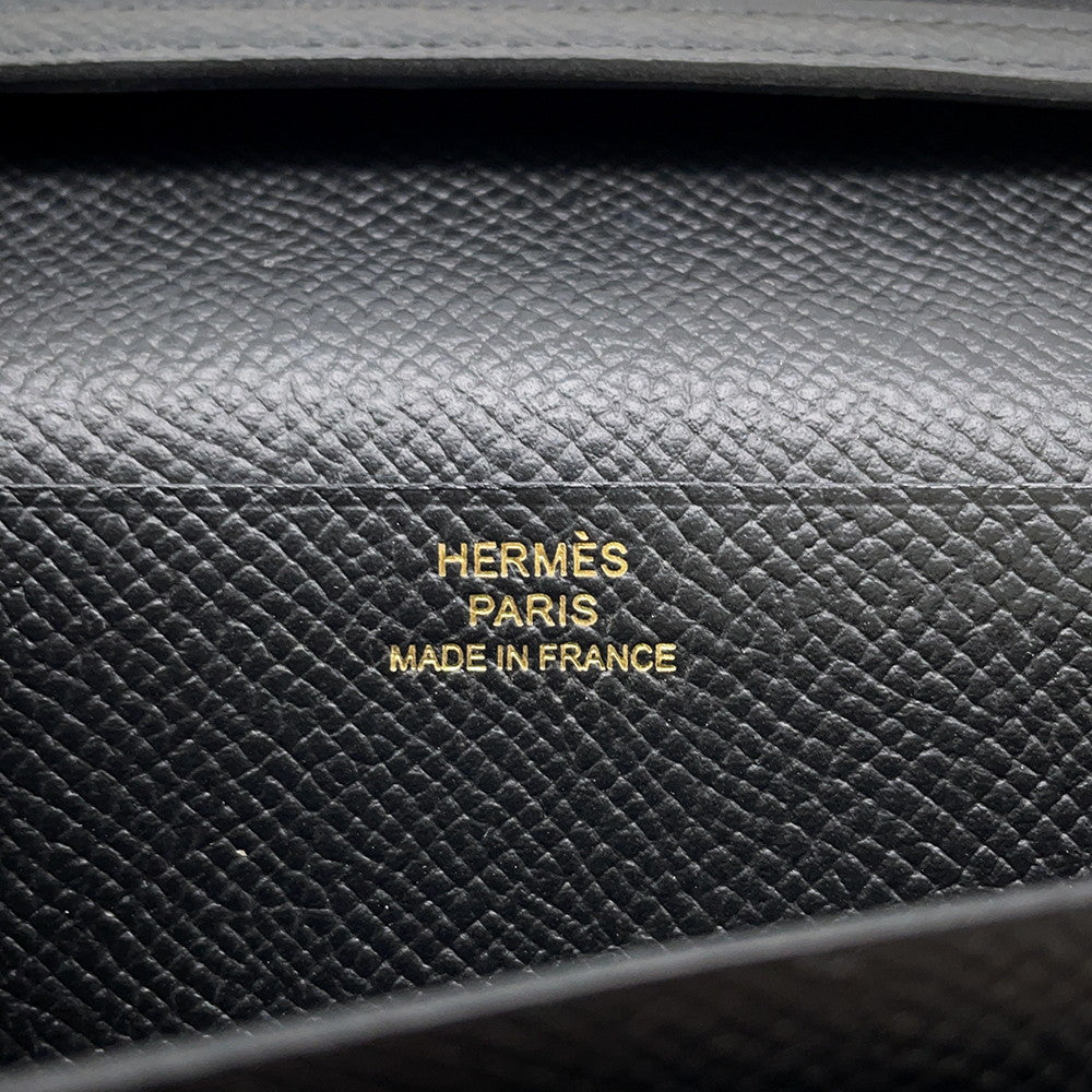 HERMES Beansufla Black Epsom