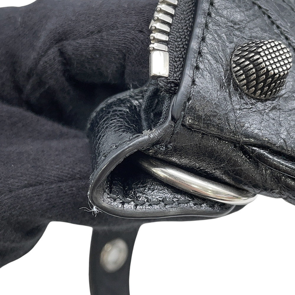 BALENCIAGA Le Cagoule Shoulder Bag Black671309 Leather Size XS
