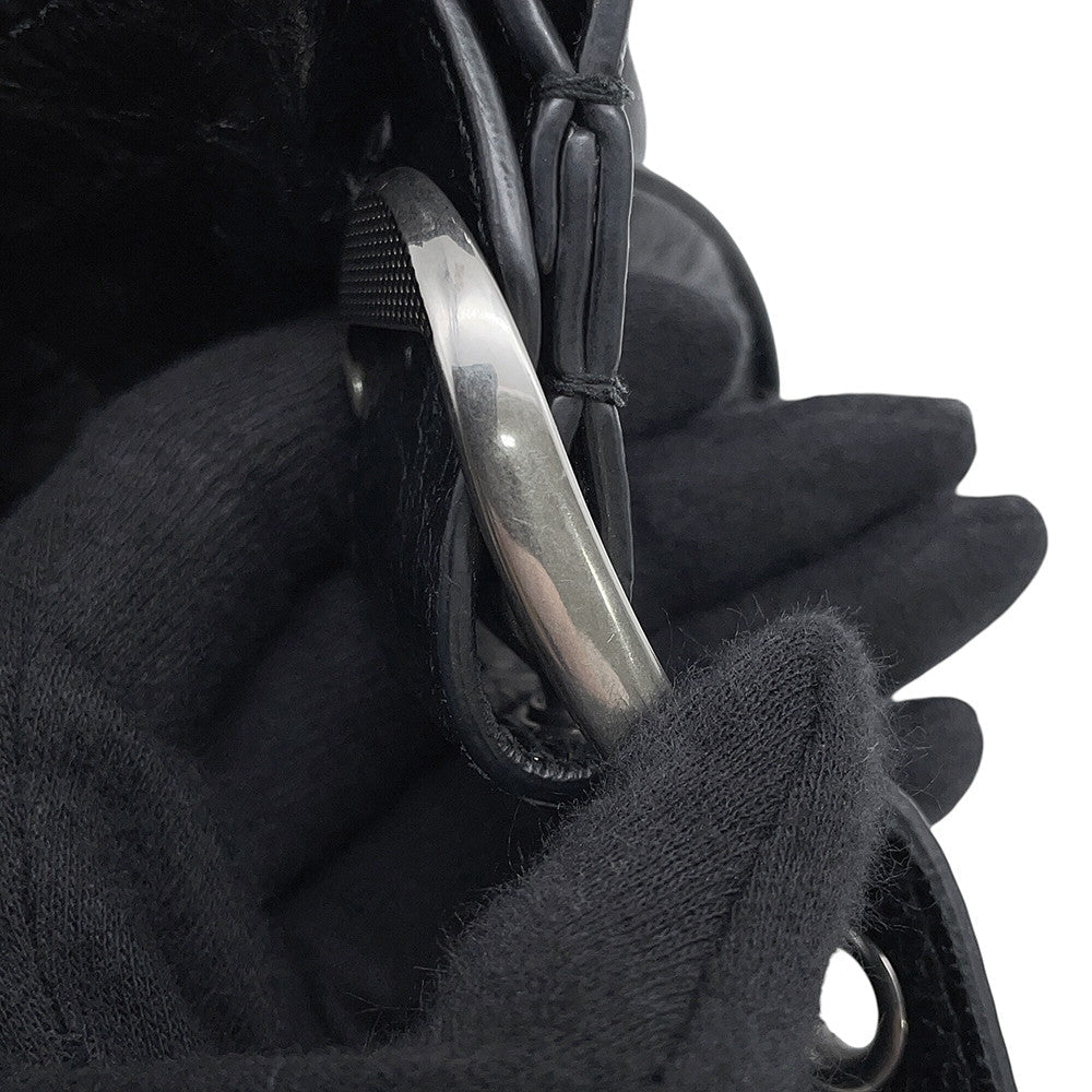 BALENCIAGA Le Cagoule Shoulder Bag Black671309 Leather Size XS