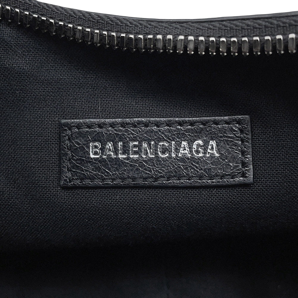 BALENCIAGA Le Cagoule Shoulder Bag Black671309 Leather Size XS
