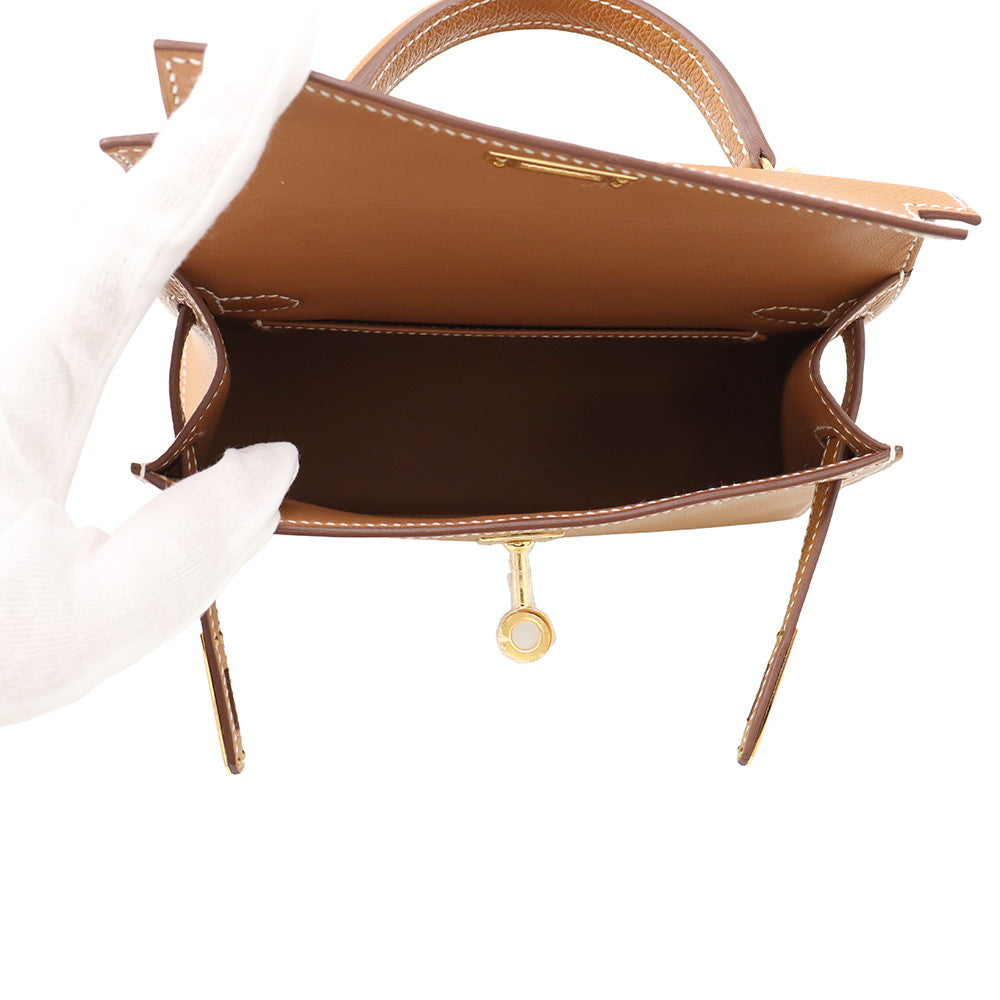 HERMES Mini Kelly 2 Gold Epsom