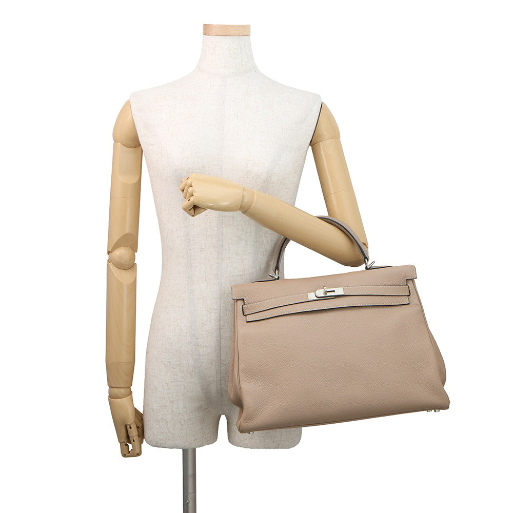 HERMES Kelly Retourne Argile Togo Leather Size 35