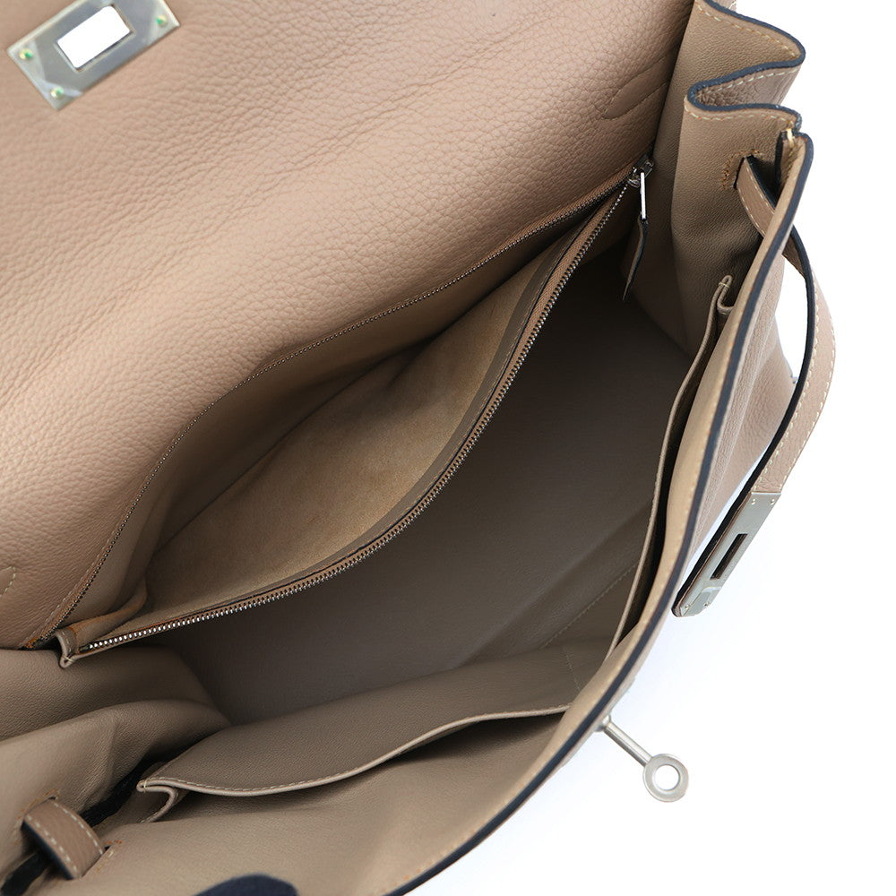 HERMES Kelly Retourne Argile Togo Leather Size 35