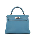 HERMES Kelly Retourne Blue Jean Evergrain Size 28