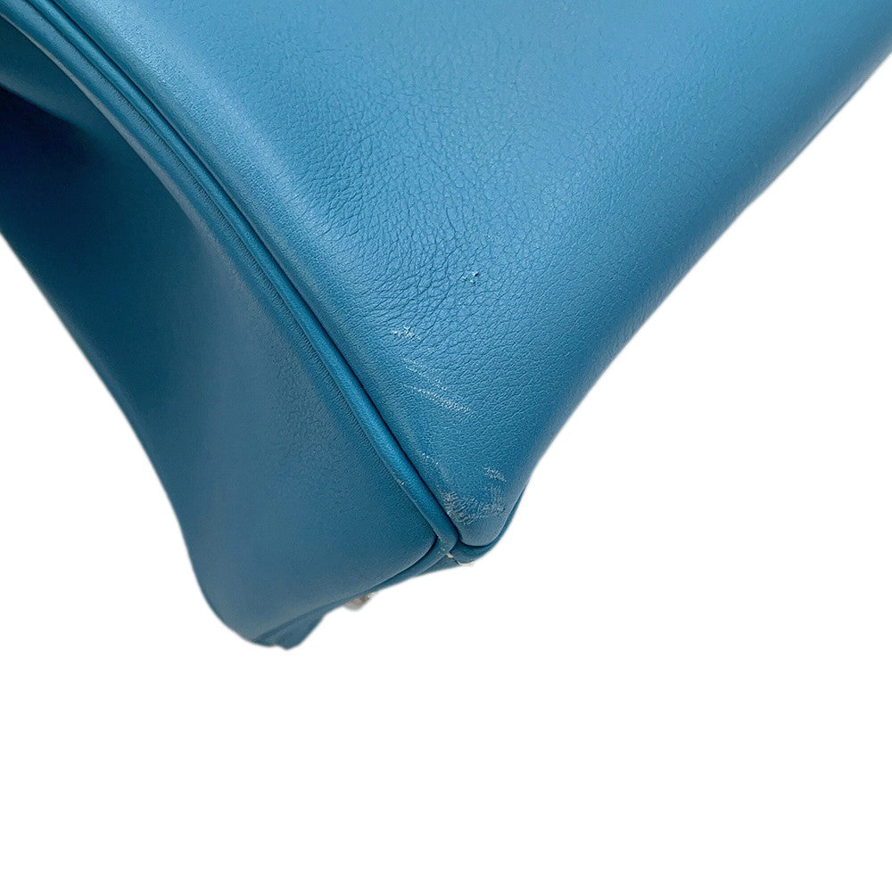 HERMES Kelly Retourne Blue Jean Evergrain Size 28