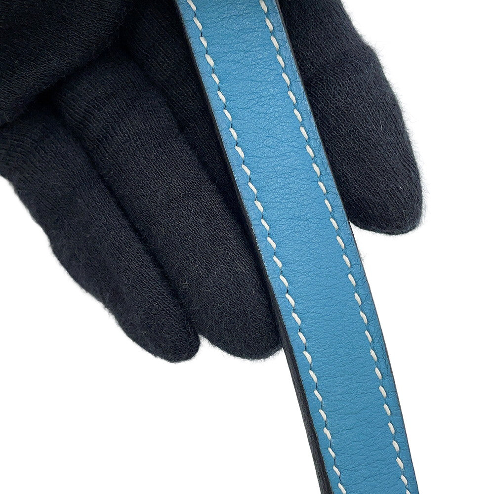 HERMES Kelly Retourne Blue Jean Evergrain Size 28