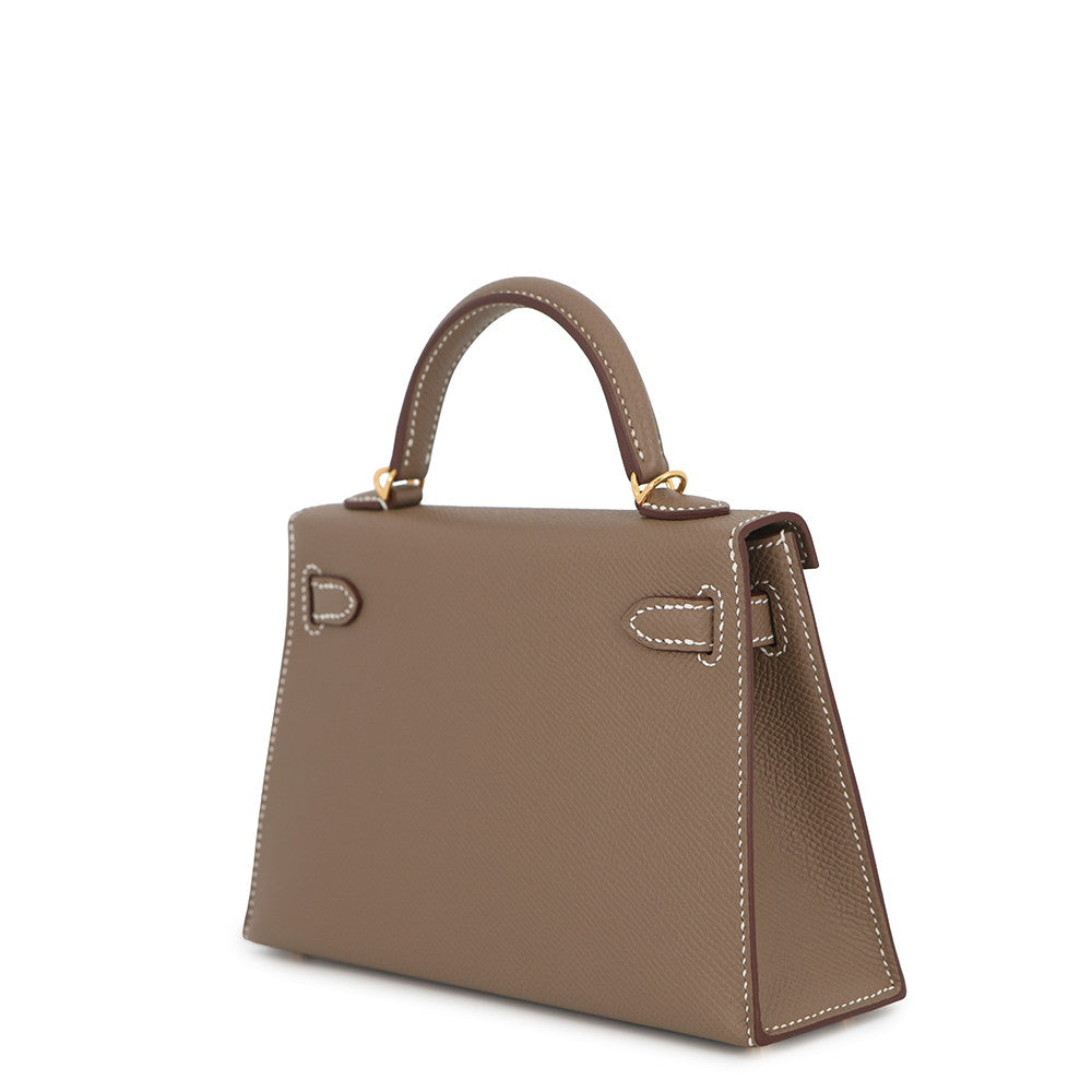 HERMES Mini Kelly 2 Etoupe Epsom