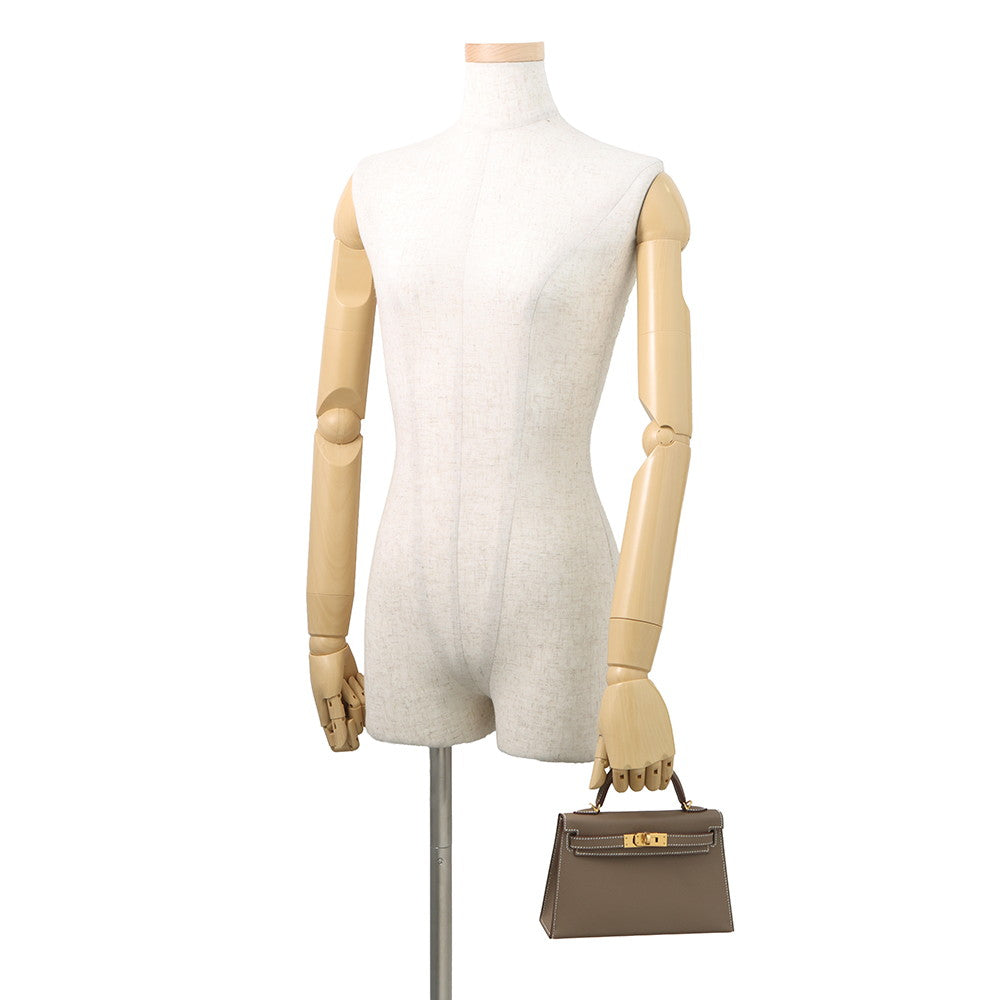 HERMES Mini Kelly 2 Etoupe Epsom