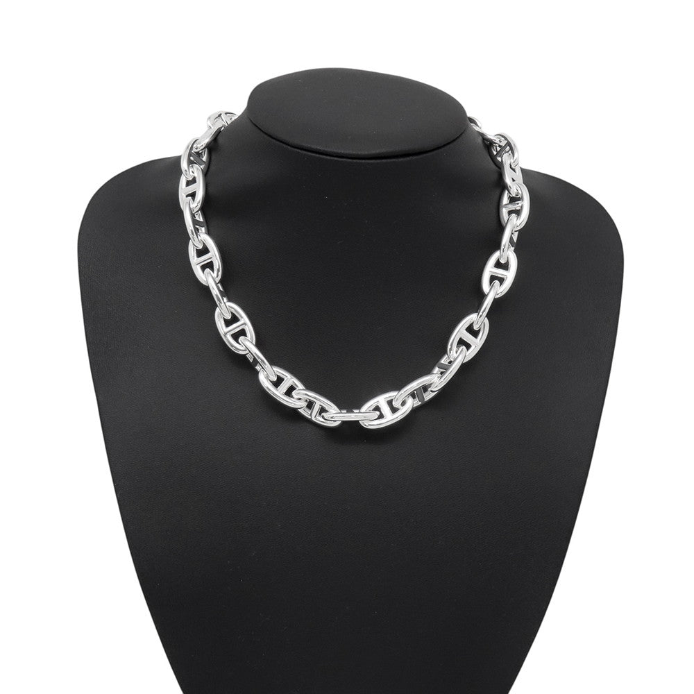 HERMES Chaine d'Ancre Necklace 29 frames Size GM SV925