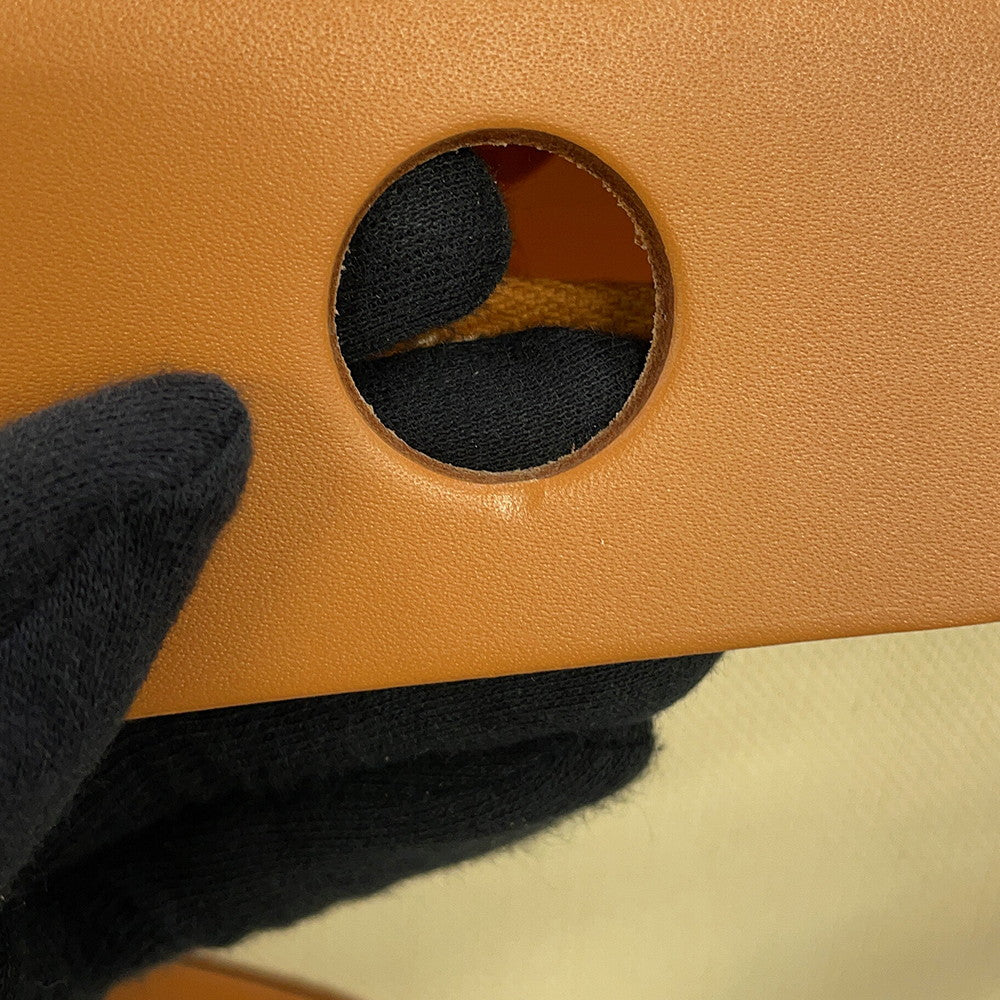 HERMES Herbag Zip Le Tourne Beton/Natural Sable Toile H Vache Hunter Leather Size PM