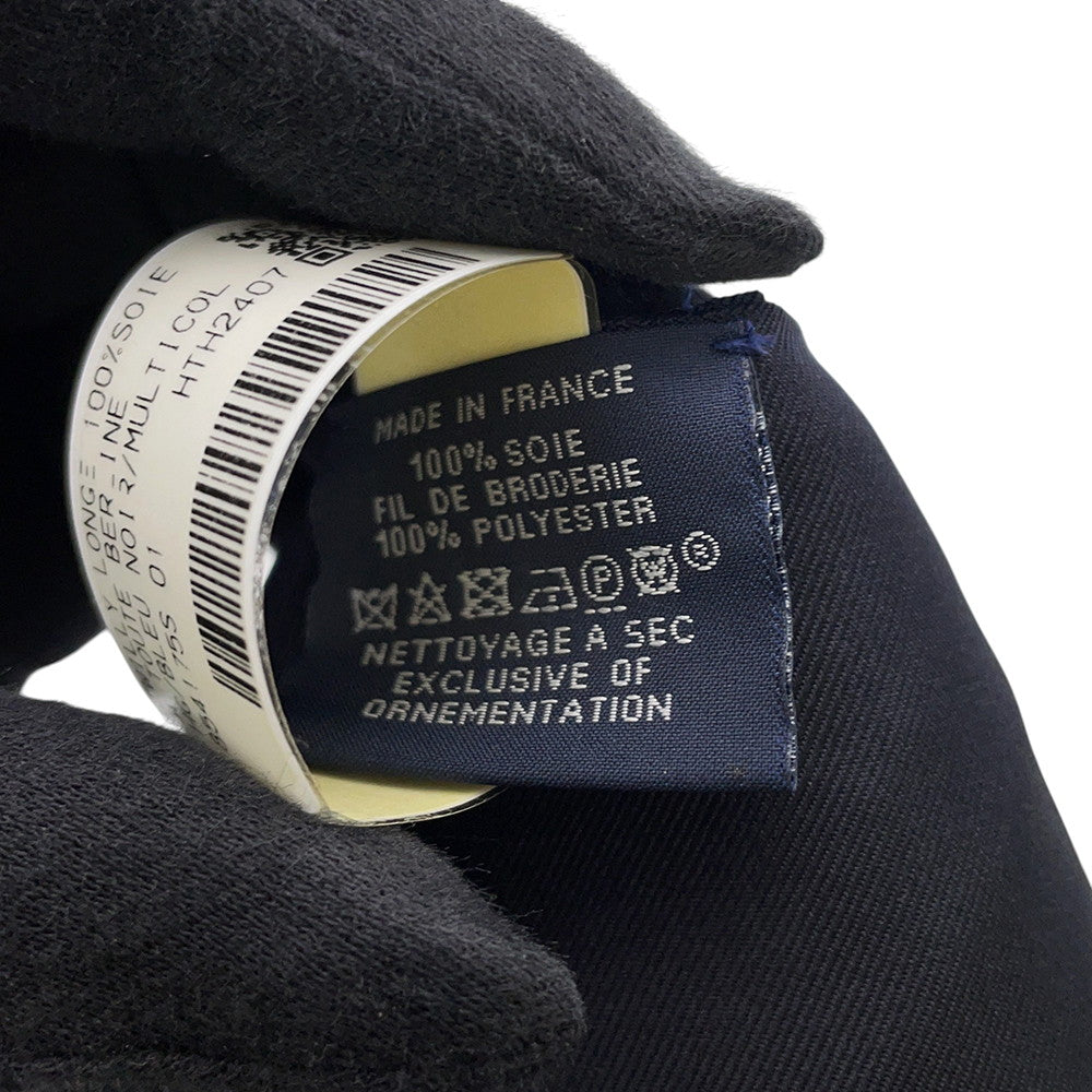HERMES Twilly Long Twilly A to Berlin Blue・Noir/MulticolorH854175S Silk100%