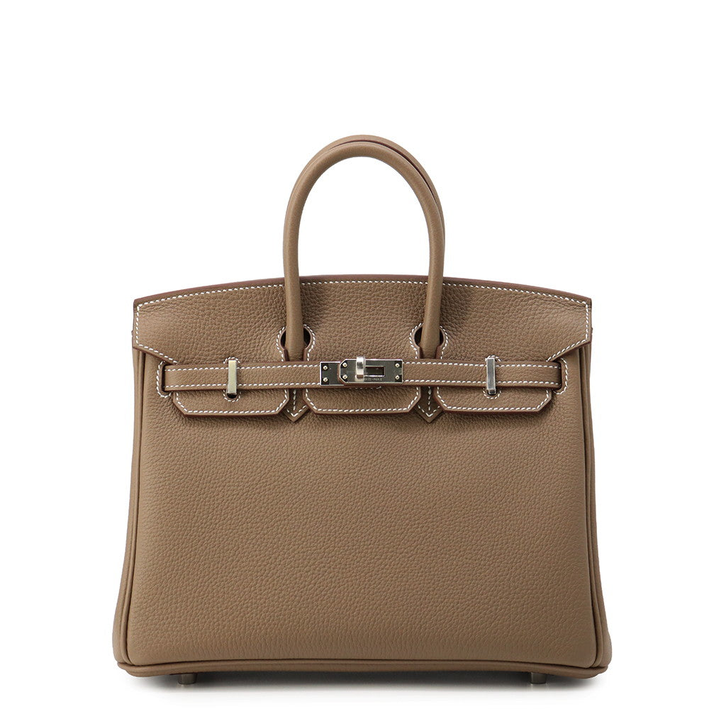 HERMES Birkin Etoupe Togo Leather Size 25