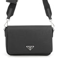 PRADA Saffiano Leather With logo Shoulder Bag Black2VD059 Leather