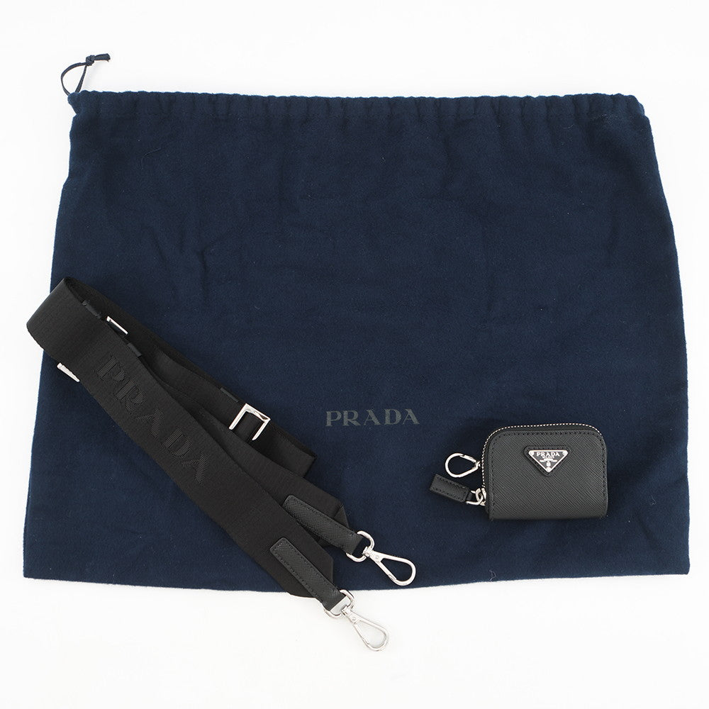 PRADA Saffiano Leather With logo Shoulder Bag Black2VD059 Leather