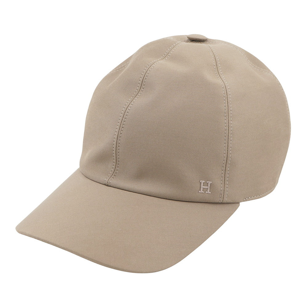 HERMES Riley Cap Size 58 Khaki Cotton59% Polyamide41%