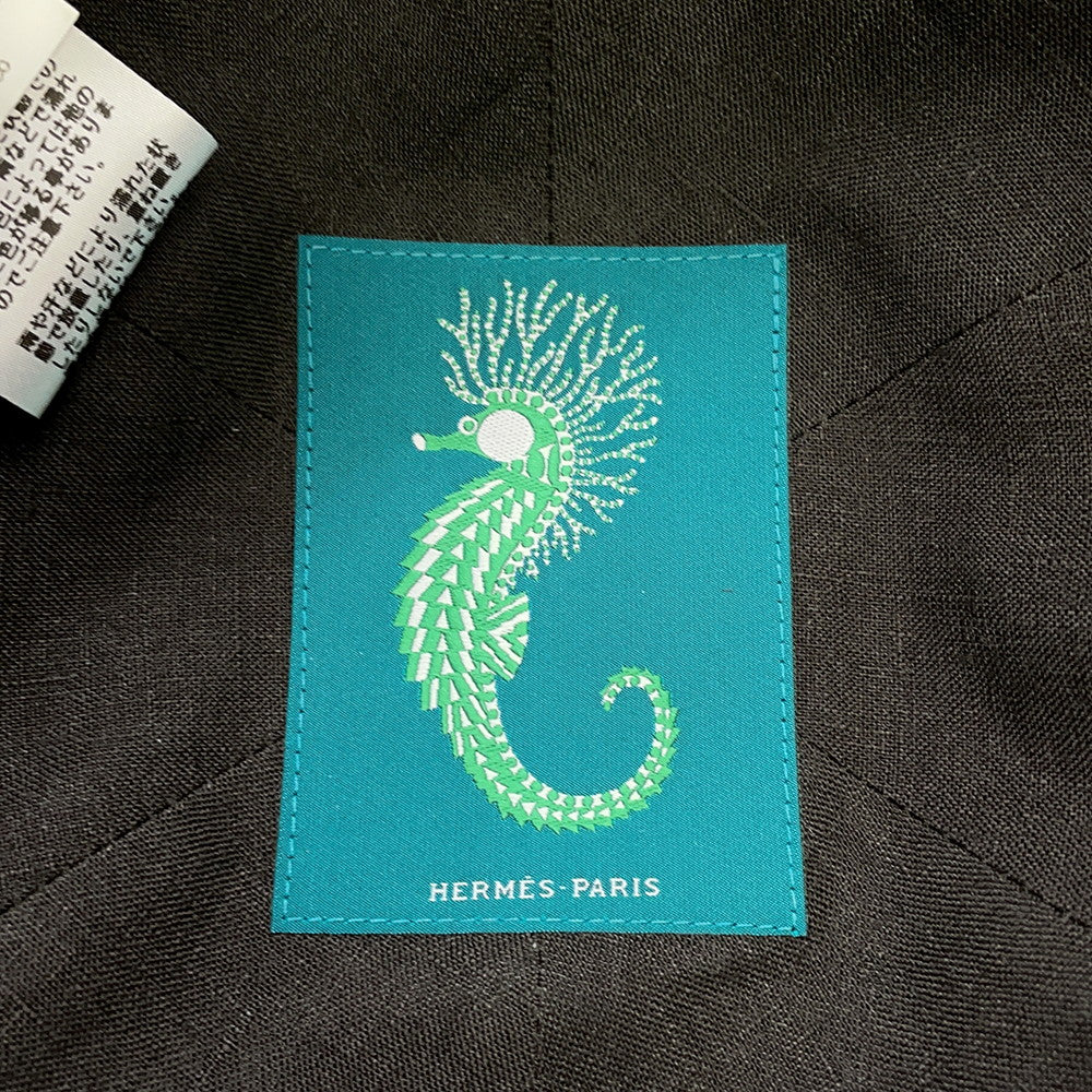 HERMES Riley Cap Size 58 Khaki Cotton59% Polyamide41%