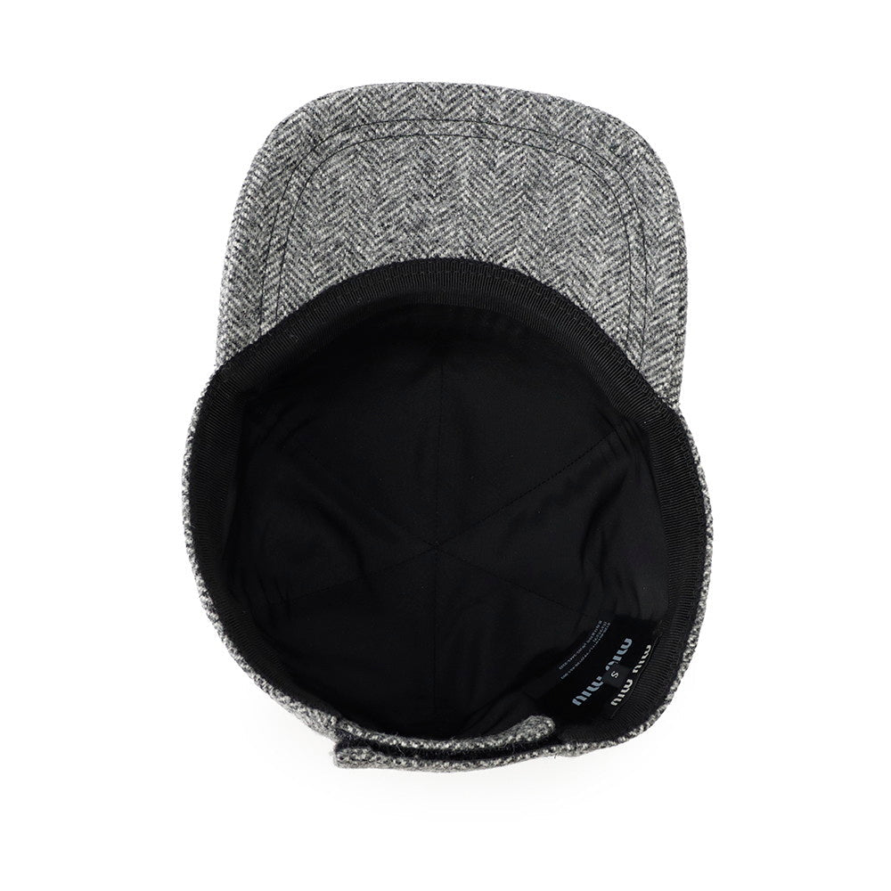 MIUMIU Drill Baseball Cap Size S Gray5HC179 Wool100%