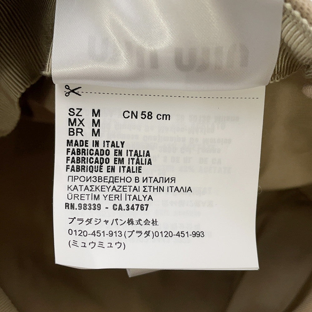 MIUMIU Baseball Cap Size M Beige5HC179 Cotton100%