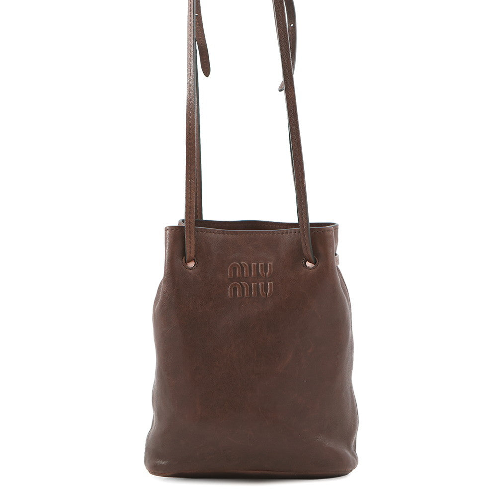 MIUMIU Nappa Leather Mini Bag Brown5NF460 Leather