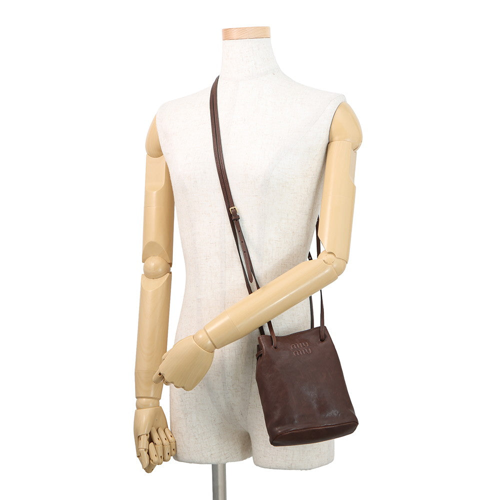 MIUMIU Nappa Leather Mini Bag Brown5NF460 Leather