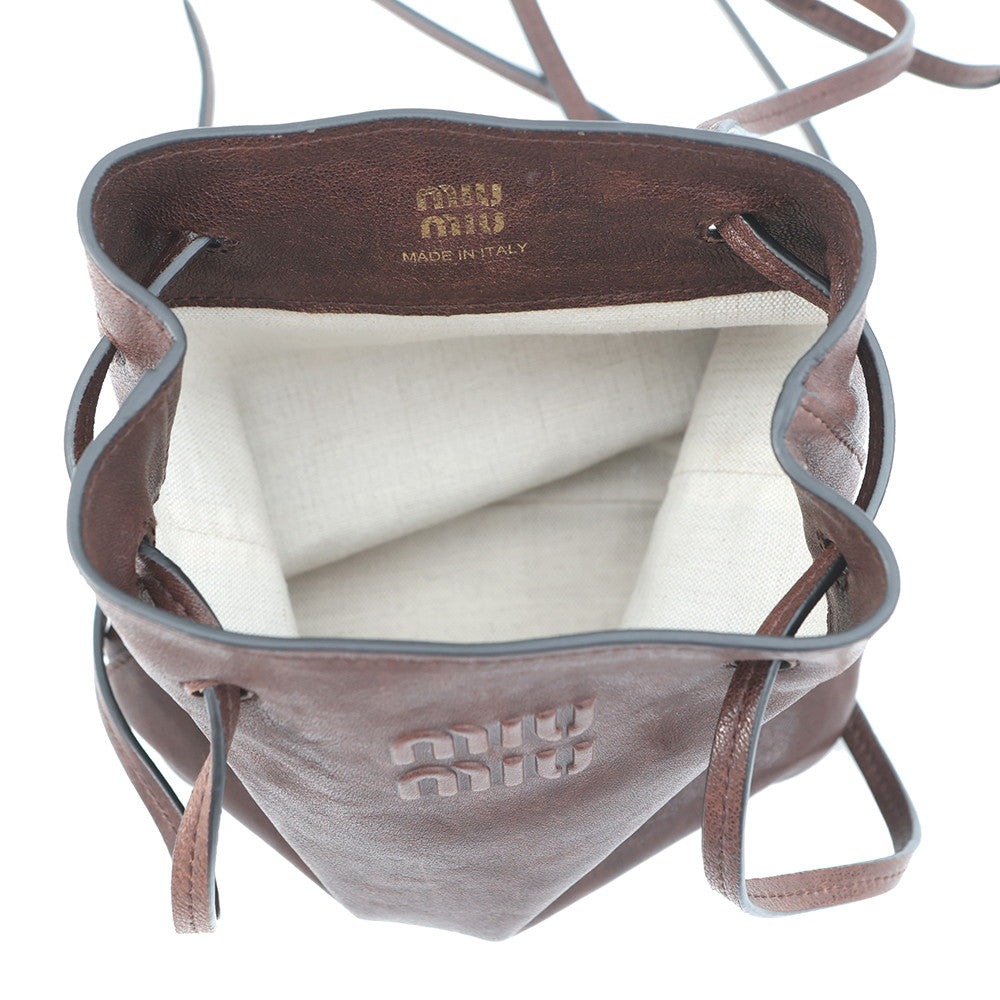 MIUMIU Nappa Leather Mini Bag Brown5NF460 Leather