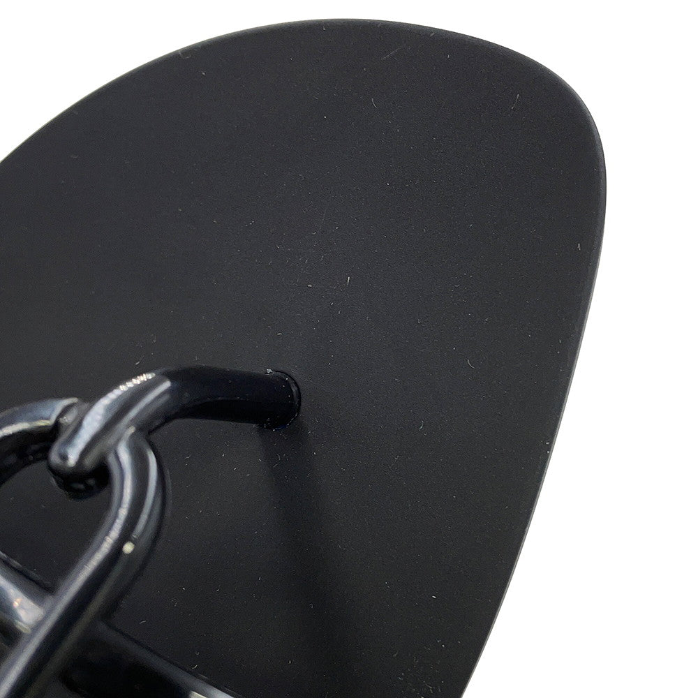 HERMES Mykonos Sandals Black Rubber Size 39