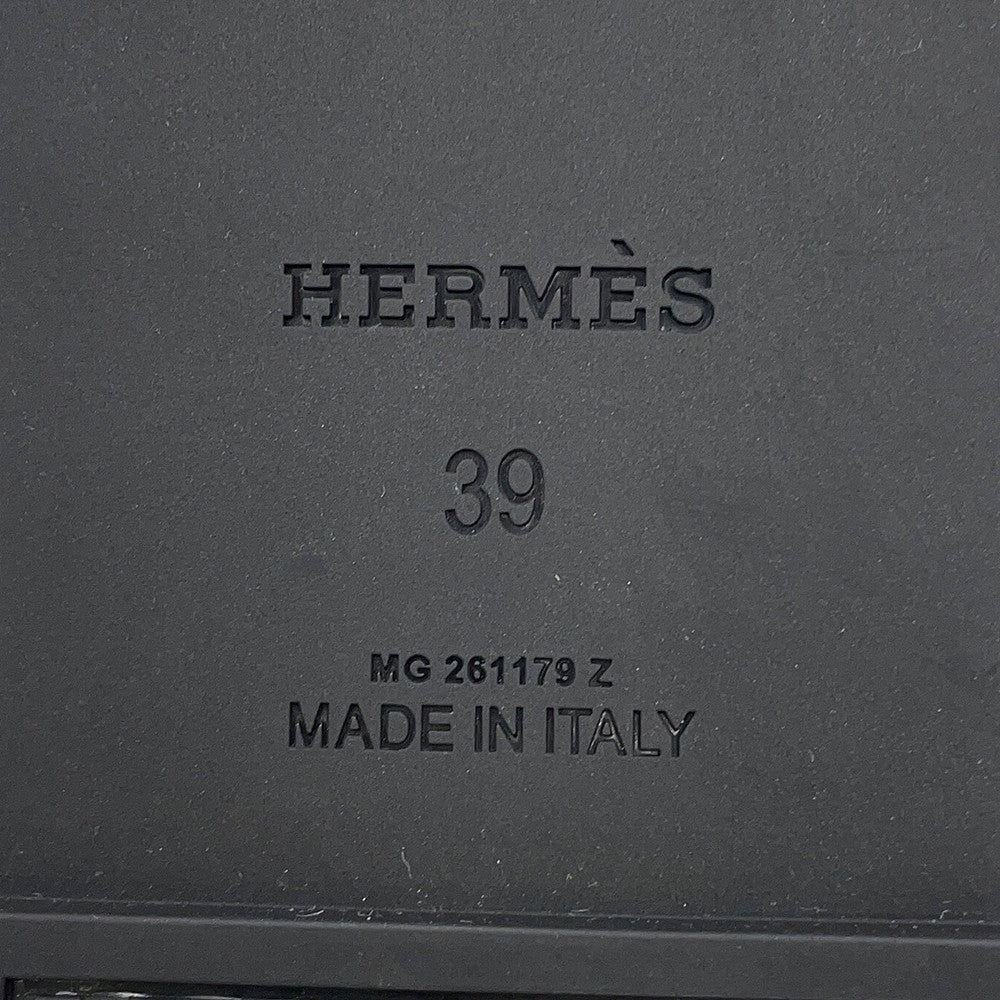HERMES Mykonos Sandals Black Rubber Size 39