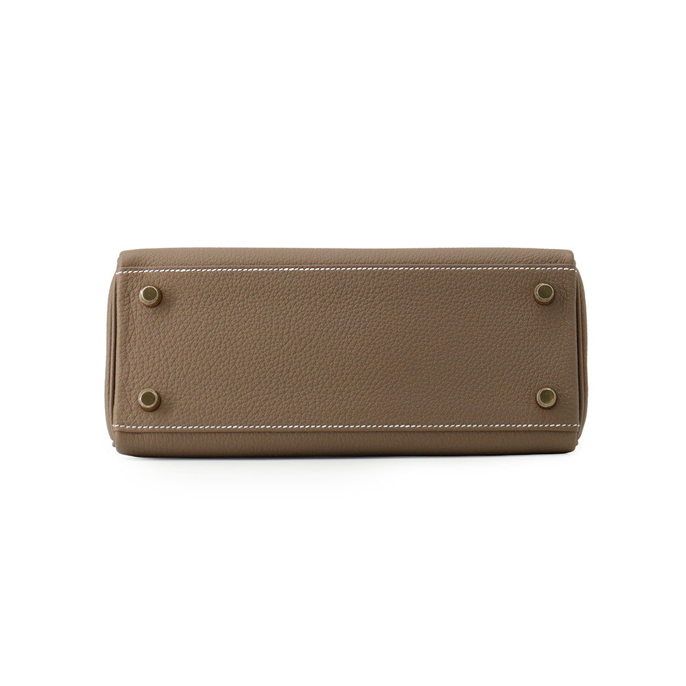 HERMES Kelly Retourne Etoupe Togo Leather Size 25