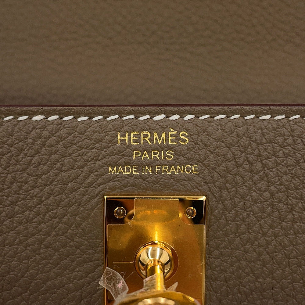 HERMES Kelly Retourne Etoupe Togo Leather Size 25
