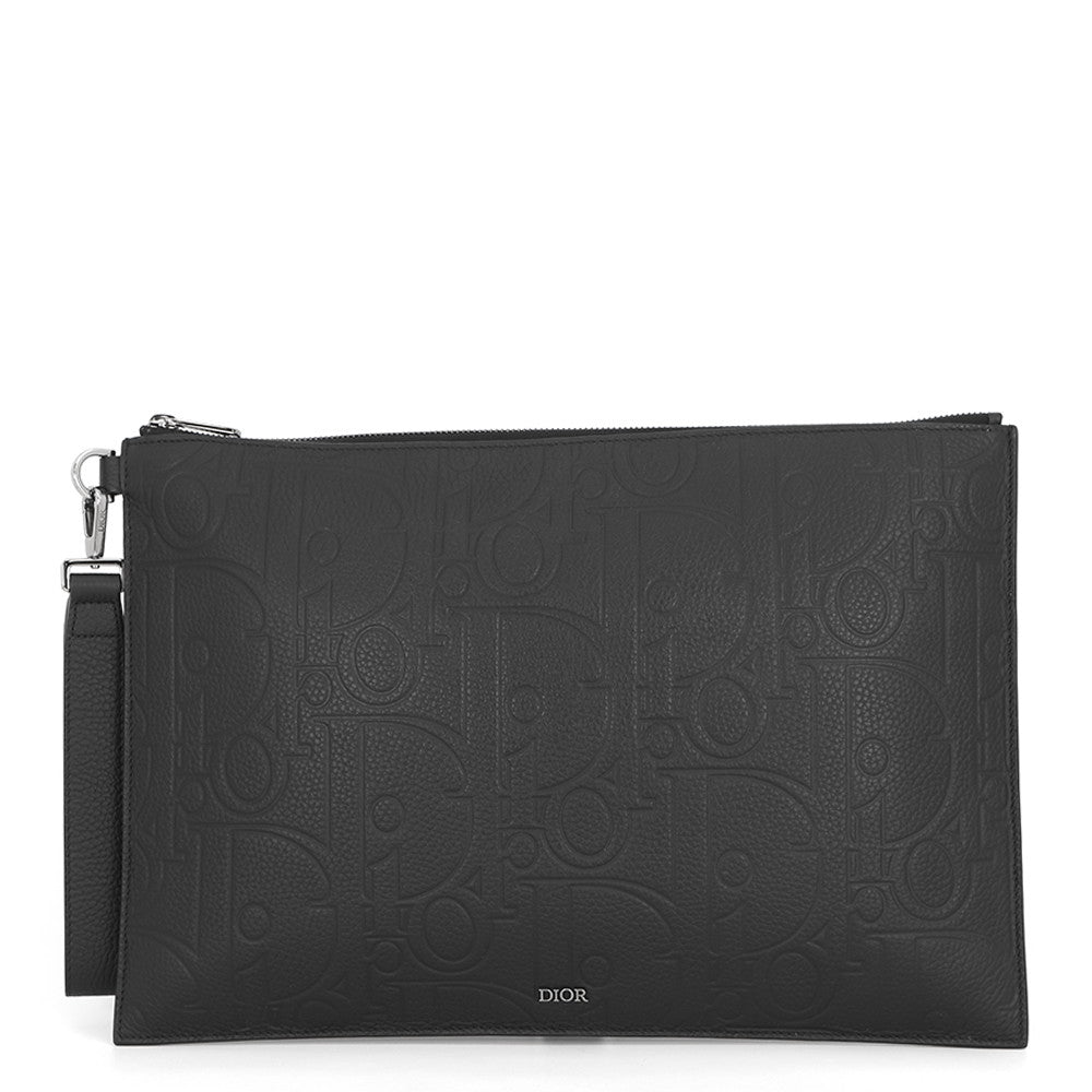Dior Dior Gravity A4 Pouch Black2ESCA549LLG_H00N Calf Leather