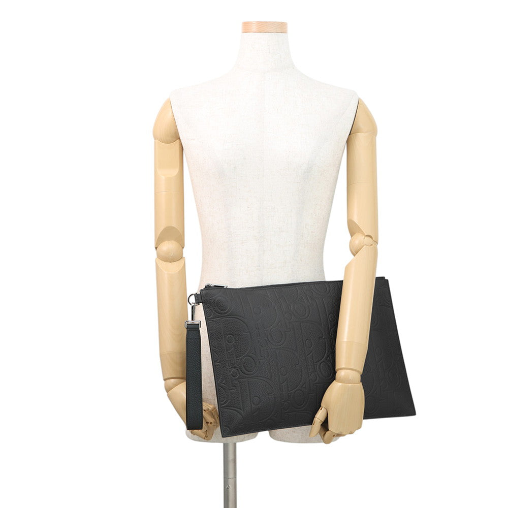 Dior Dior Gravity A4 Pouch Black2ESCA549LLG_H00N Calf Leather