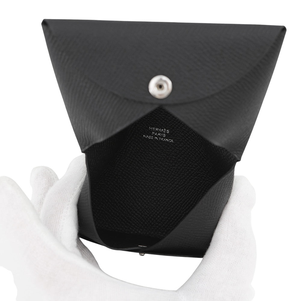 HERMES Calvi Black Epsom