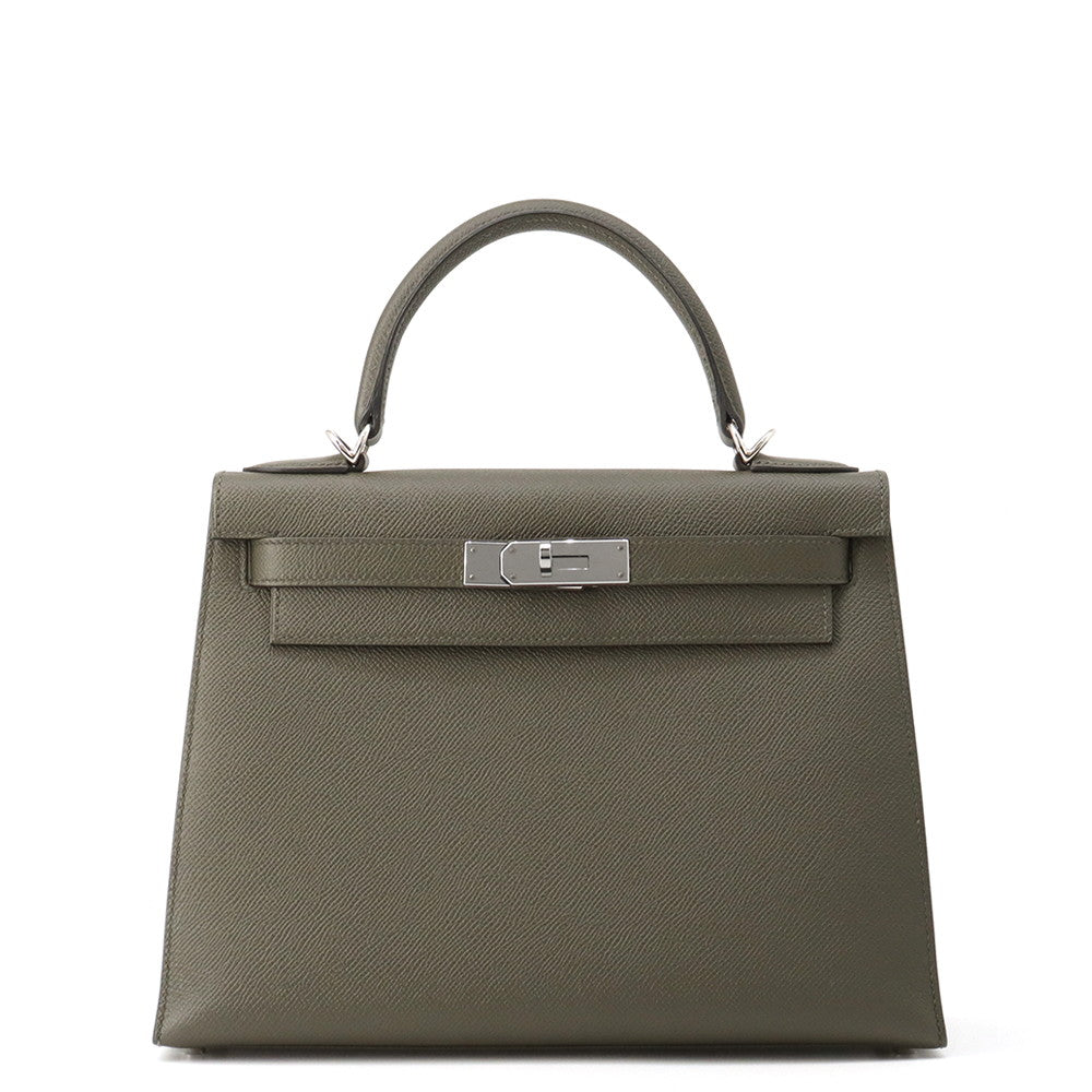 HERMES Kelly Sellier Vert Gris Epsom Size 28