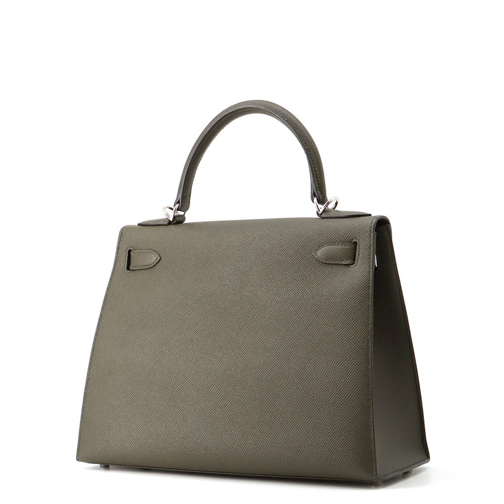 HERMES Kelly Sellier Vert Gris Epsom Size 28