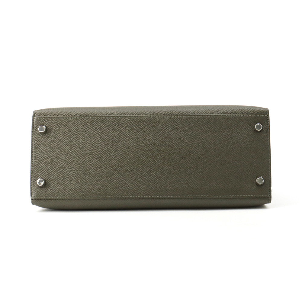 HERMES Kelly Sellier Vert Gris Epsom Size 28