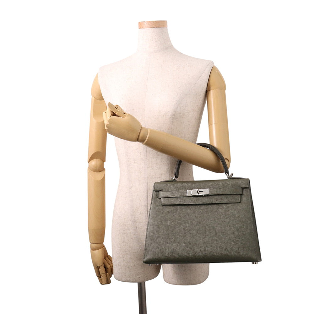 HERMES Kelly Sellier Vert Gris Epsom Size 28