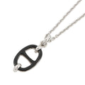 HERMES Maillon Necklace Black Lacquer Metal