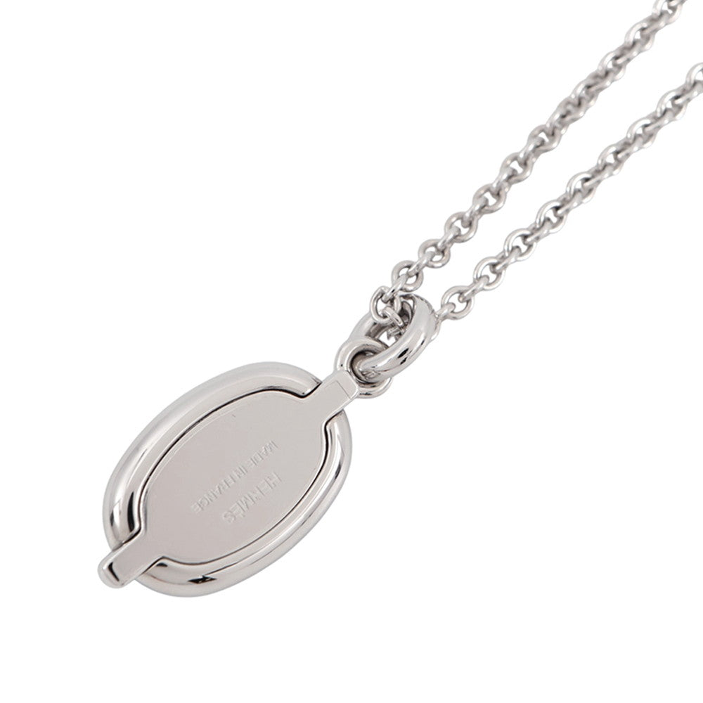 HERMES Maillon Necklace Black Lacquer Metal