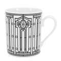 HERMES Art Deco mug White/Black Porcelain