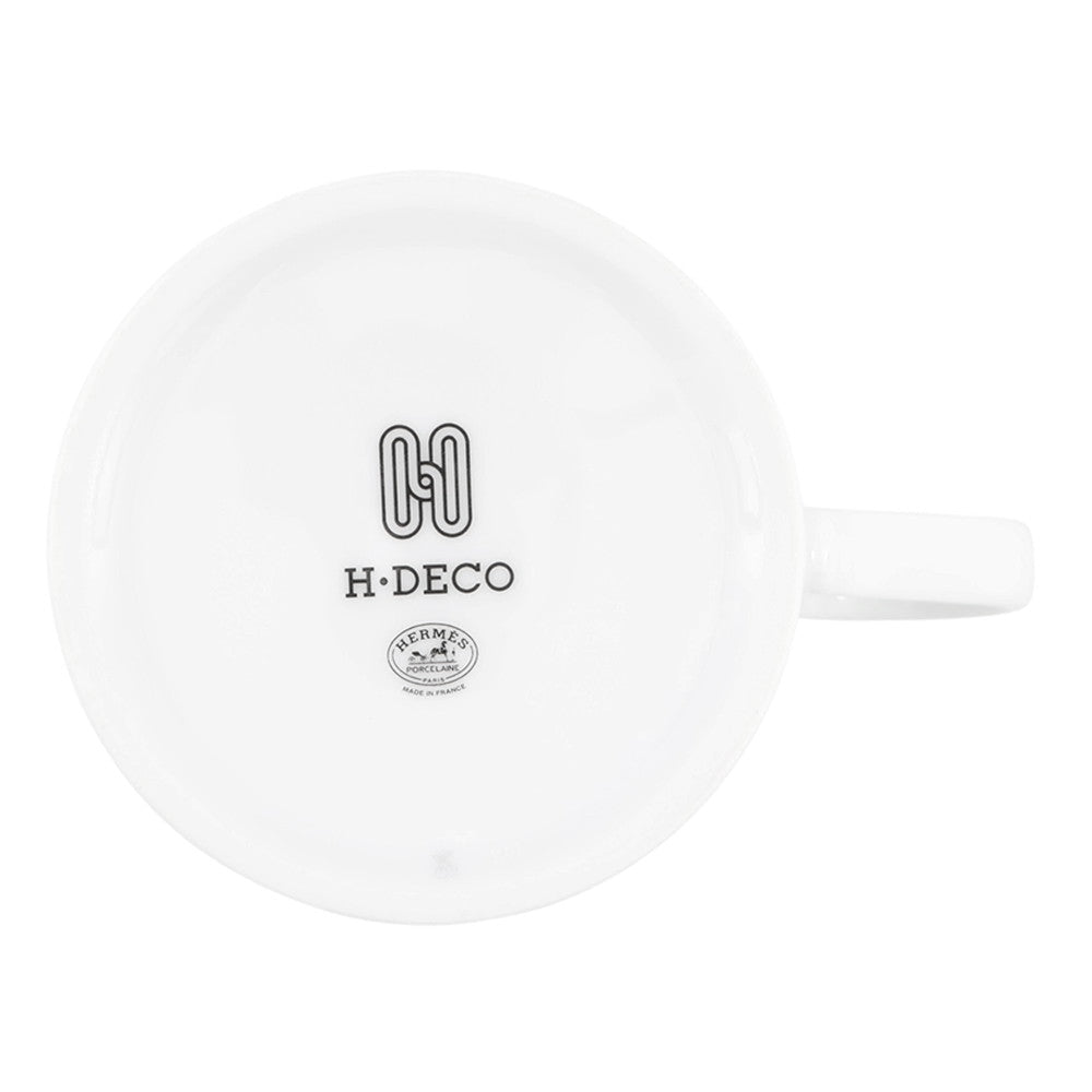 HERMES Art Deco mug White/Black Porcelain