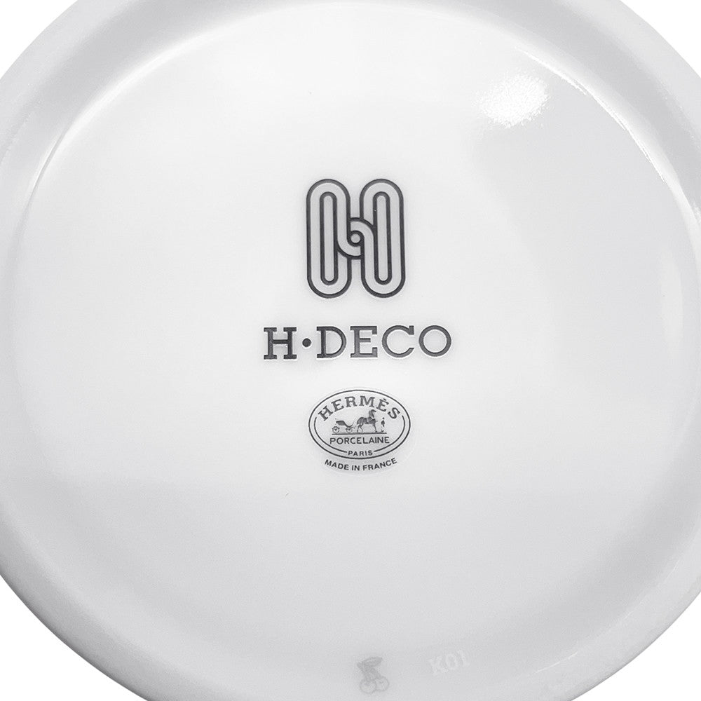 HERMES Art Deco mug White/Black Porcelain