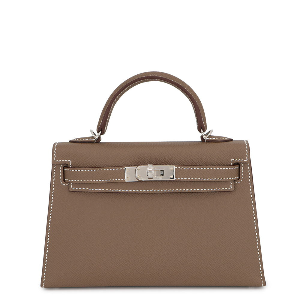 HERMES Mini Kelly 2 Etoupe Epsom