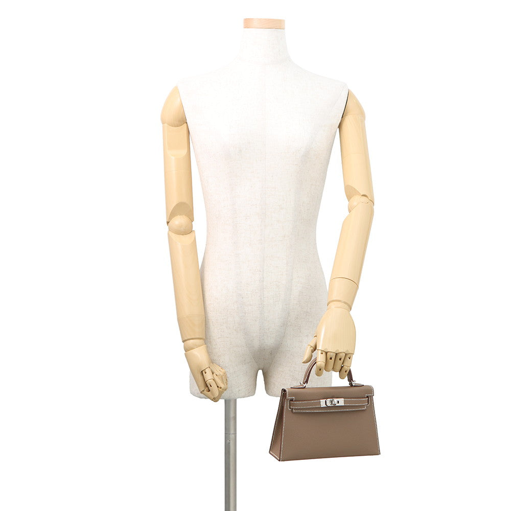 HERMES Mini Kelly 2 Etoupe Epsom